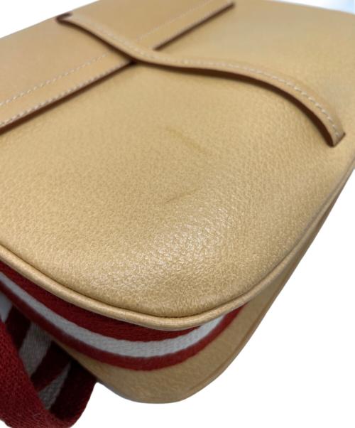BALLY（バリー）BALLY (バリー) ショルダーバッグ ベージュ×レッドの古着・服飾アイテム