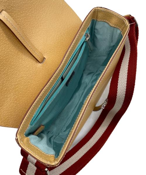 BALLY（バリー）BALLY (バリー) ショルダーバッグ ベージュ×レッドの古着・服飾アイテム