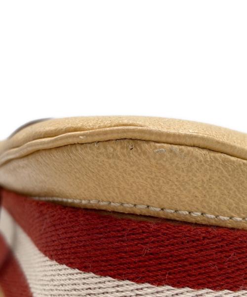 BALLY（バリー）BALLY (バリー) ショルダーバッグ ベージュ×レッドの古着・服飾アイテム