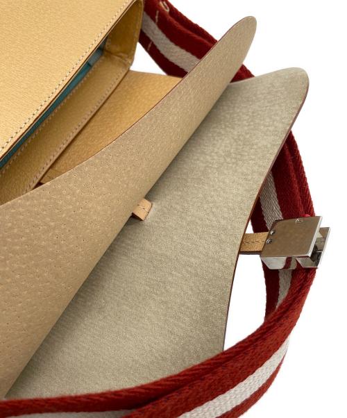 BALLY（バリー）BALLY (バリー) ショルダーバッグ ベージュ×レッドの古着・服飾アイテム