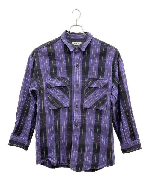 MONKEY TIME（モンキータイム）MONKEY TIME (モンキータイム) オーバーサイズシャツ バイオレット×ブラック サイズ:Freeの古着・服飾アイテム