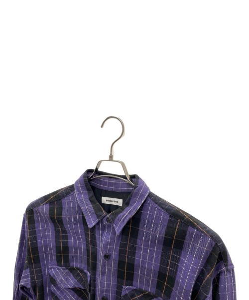MONKEY TIME（モンキータイム）MONKEY TIME (モンキータイム) オーバーサイズシャツ バイオレット×ブラック サイズ:Freeの古着・服飾アイテム