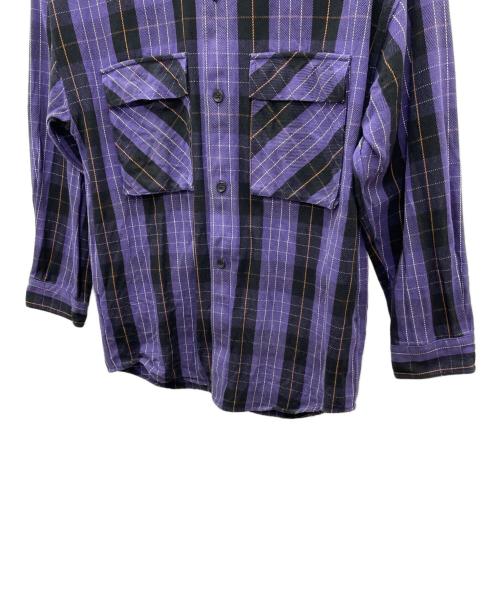 MONKEY TIME（モンキータイム）MONKEY TIME (モンキータイム) オーバーサイズシャツ バイオレット×ブラック サイズ:Freeの古着・服飾アイテム