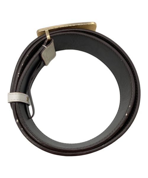 GUCCI（グッチ）GUCCI (グッチ) レザーベルト ホワイト×ブラウンの古着・服飾アイテム