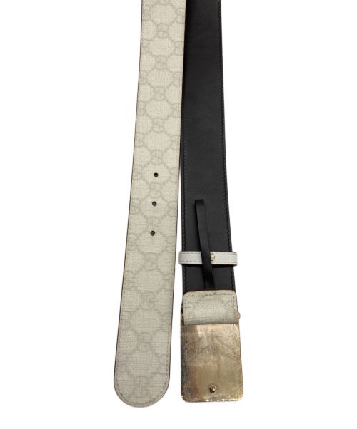 GUCCI（グッチ）GUCCI (グッチ) レザーベルト ホワイト×ブラウンの古着・服飾アイテム