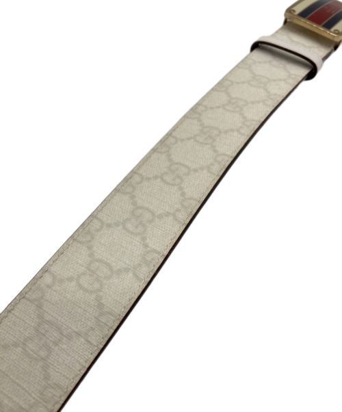 GUCCI（グッチ）GUCCI (グッチ) レザーベルト ホワイト×ブラウンの古着・服飾アイテム