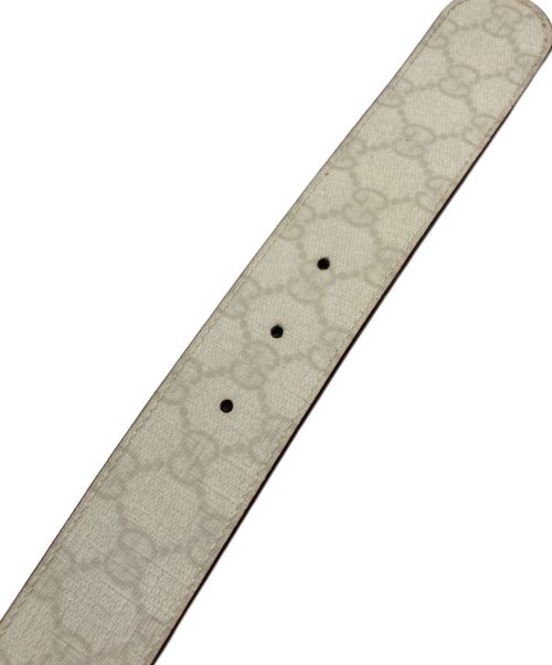 GUCCI（グッチ）GUCCI (グッチ) レザーベルト ホワイト×ブラウンの古着・服飾アイテム