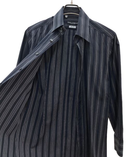 DOLCE & GABBANA（ドルチェ＆ガッバーナ）DOLCE & GABBANA (ドルチェ＆ガッバーナ) ドレスシャツ ネイビー サイズ:39の古着・服飾アイテム
