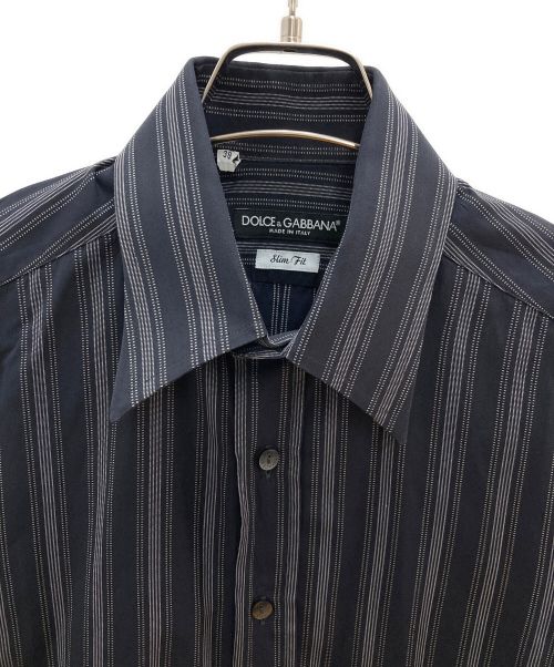 DOLCE & GABBANA（ドルチェ＆ガッバーナ）DOLCE & GABBANA (ドルチェ＆ガッバーナ) ドレスシャツ ネイビー サイズ:39の古着・服飾アイテム