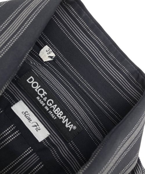 DOLCE & GABBANA（ドルチェ＆ガッバーナ）DOLCE & GABBANA (ドルチェ＆ガッバーナ) ドレスシャツ ネイビー サイズ:39の古着・服飾アイテム