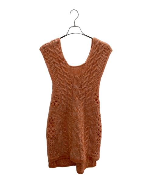 Mame Kurogouchi（マメクロゴウチ）Mame Kurogouchi (マメクロゴウチ) ノースリーブニットワンピース オレンジ サイズ:１の古着・服飾アイテム