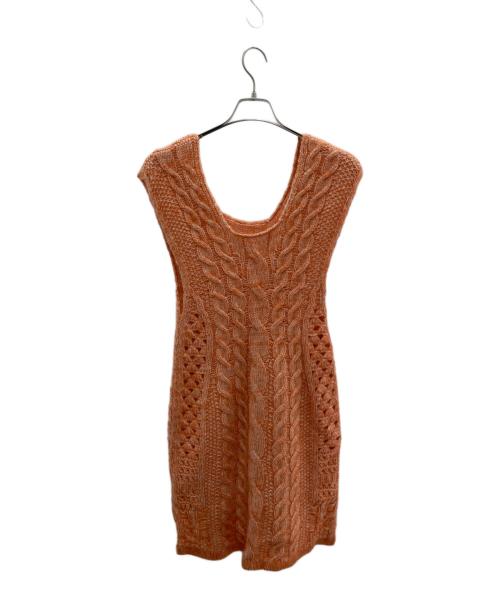 Mame Kurogouchi（マメクロゴウチ）Mame Kurogouchi (マメクロゴウチ) ノースリーブニットワンピース オレンジ サイズ:１の古着・服飾アイテム