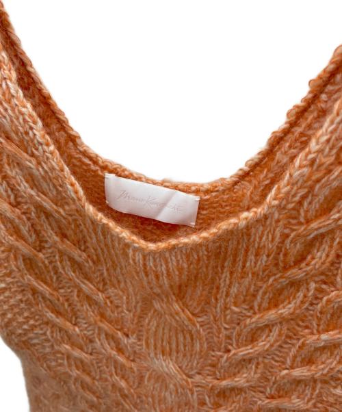 Mame Kurogouchi（マメクロゴウチ）Mame Kurogouchi (マメクロゴウチ) ノースリーブニットワンピース オレンジ サイズ:１の古着・服飾アイテム