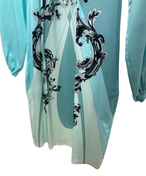 Emilio Pucci（エミリオ プッチ）Emilio Pucci (エミリオ プッチ) シルクブラウス スカイブルー サイズ:Ｍの古着・服飾アイテム