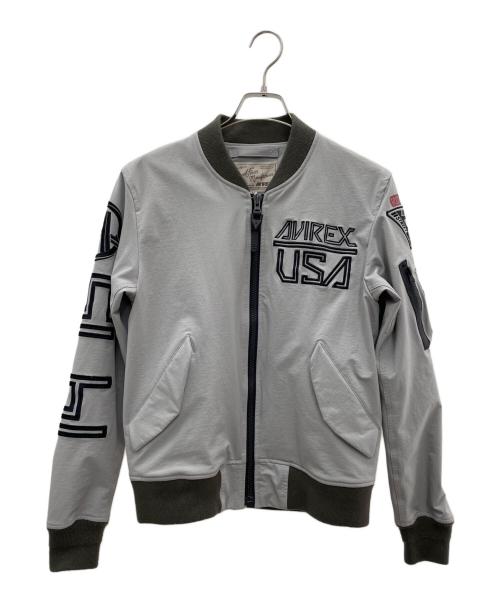 AVIREX（アヴィレックス）AVIREX (アヴィレックス) ストレッチソフトシェルMA-1ジャケット ライトグレー サイズ:Mの古着・服飾アイテム