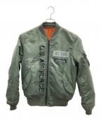 AVIREXアヴィレックス）の古着「リバーシブルブルゾン」｜グリーン×オレンジ