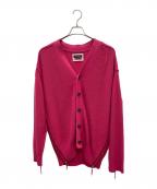 MAISON SPECIALメゾンスペシャル）の古着「インサイドアウトサイドジップVネックニットカーディガン」｜ピンク