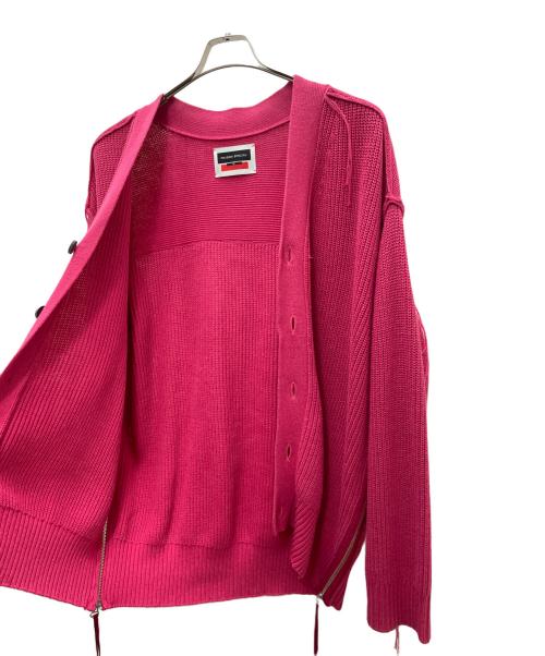 MAISON SPECIAL（メゾンスペシャル）MAISON SPECIAL (メゾンスペシャル) インサイドアウトサイドジップVネックニットカーディガン ピンク サイズ:1の古着・服飾アイテム