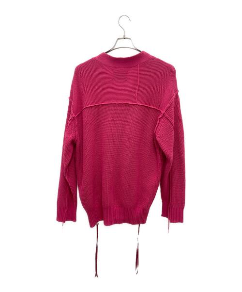 MAISON SPECIAL（メゾンスペシャル）MAISON SPECIAL (メゾンスペシャル) インサイドアウトサイドジップVネックニットカーディガン ピンク サイズ:1の古着・服飾アイテム
