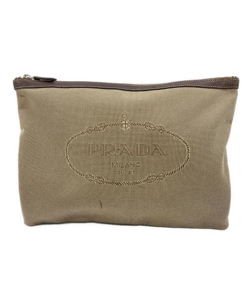 PRADA（プラダ）PRADA (プラダ) クラッチバッグ ブラウンの古着・服飾アイテム