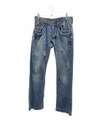 DOLCE & GABBANAドルチェ＆ガッバーナ）の古着「ダメージデニムパンツ」｜ネイビー