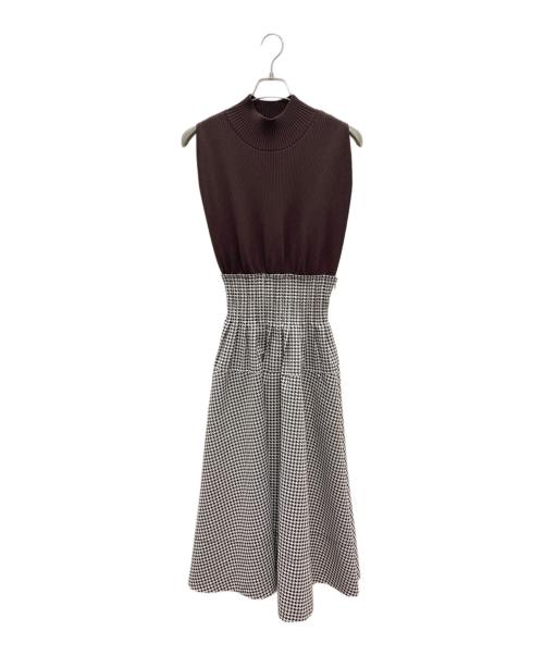 Snidel（スナイデル）Snidel (スナイデル) 切替ワンピース ブラウン×ベージュの古着・服飾アイテム