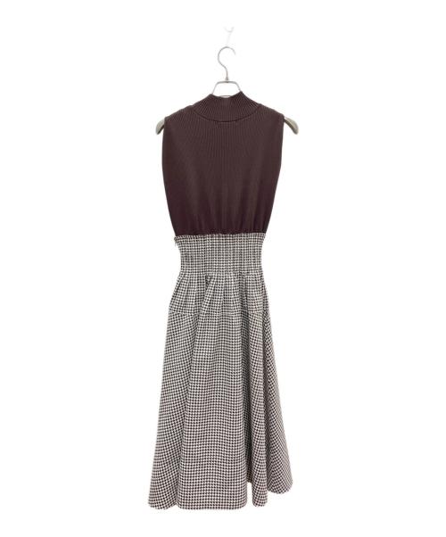 Snidel（スナイデル）Snidel (スナイデル) 切替ワンピース ブラウン×ベージュの古着・服飾アイテム