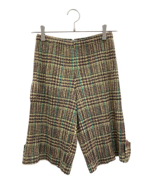 PLEATS PLEASE（プリーツプリーズ）PLEATS PLEASE (プリーツプリーズ) プリーツ加工キュロットパンツ ブラウン サイズ:3の古着・服飾アイテム