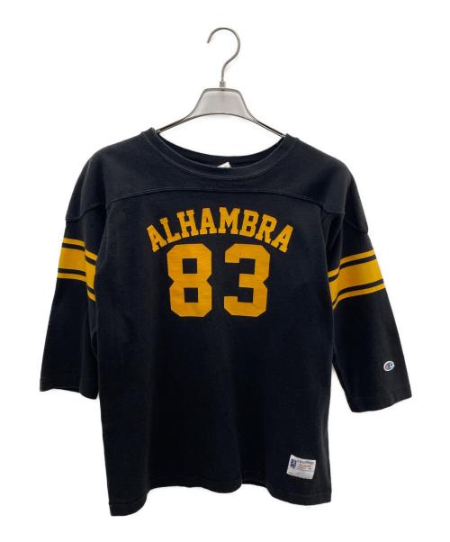 Champion（チャンピオン）Champion (チャンピオン) フットボールTシャツ ブラック サイズ:Mの古着・服飾アイテム