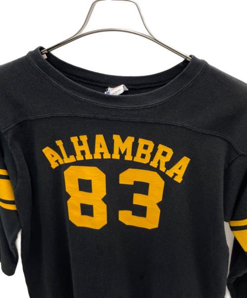 Champion（チャンピオン）Champion (チャンピオン) フットボールTシャツ ブラック サイズ:Mの古着・服飾アイテム