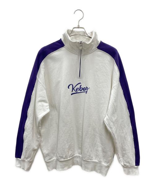 KEBOZ（ケボズ）KEBOZ (ケボズ) ハーフジップスウェット ホワイト サイズ:Lの古着・服飾アイテム