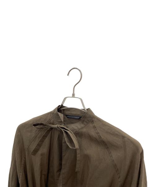 YOHJI YAMAMOTO（ヨウジヤマモト）YOHJI YAMAMOTO (ヨウジヤマモト) ラミーサージカルガウン ブラウン サイズ:XSの古着・服飾アイテム