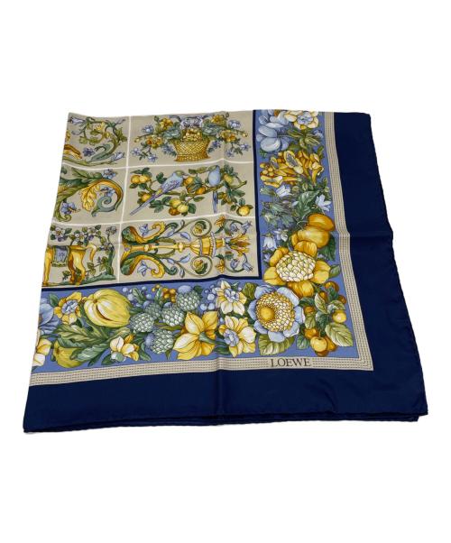 LOEWE（ロエベ）LOEWE (ロエベ) シルクスカーフ ネイビーの古着・服飾アイテム