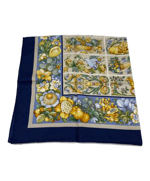 LOEWE（ロエベ）LOEWE (ロエベ) シルクスカーフ ネイビーの古着・服飾アイテム