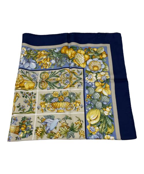 LOEWE（ロエベ）LOEWE (ロエベ) シルクスカーフ ネイビーの古着・服飾アイテム