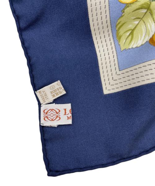 LOEWE（ロエベ）LOEWE (ロエベ) シルクスカーフ ネイビーの古着・服飾アイテム