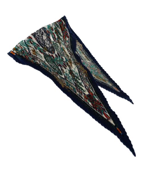 HERMES（エルメス）HERMES (エルメス) プリーツスカーフ ネイビーの古着・服飾アイテム