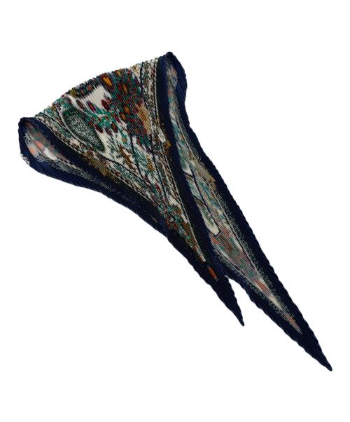 HERMES（エルメス）HERMES (エルメス) プリーツスカーフ ネイビーの古着・服飾アイテム