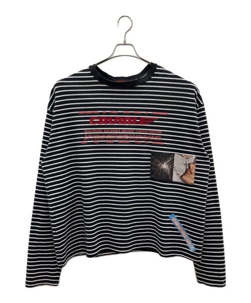 CAVIALE（カヴィアーレ）CAVIALE (カヴィアーレ) ロングスリーブカットソー ブラック×ホワイト サイズ:Mの古着・服飾アイテム