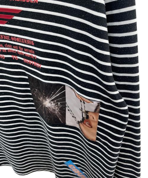 CAVIALE（カヴィアーレ）CAVIALE (カヴィアーレ) ロングスリーブカットソー ブラック×ホワイト サイズ:Mの古着・服飾アイテム