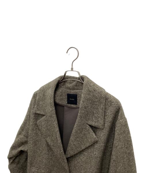 Spick and Span（スピック＆スパン）Spick and Span (スピックアンドスパン) Wスライバーヘリンボーンミドルコート ブラウン サイズ:36の古着・服飾アイテム