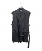 MAISON SPECIALメゾンスペシャル）の古着「カットオフ ピークドラペル タイロッケン ジレ」｜グレー