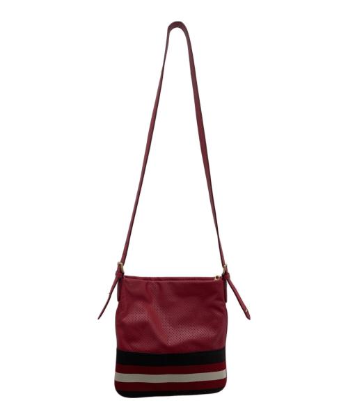 BALLY（バリー）BALLY (バリー) パンチングショルダーバッグ レッドの古着・服飾アイテム