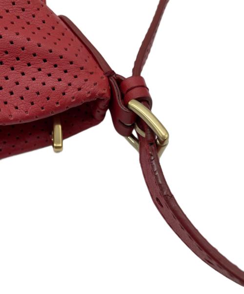 BALLY（バリー）BALLY (バリー) パンチングショルダーバッグ レッドの古着・服飾アイテム