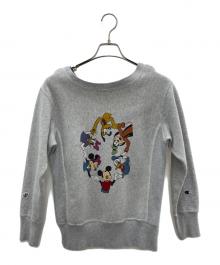 Champion REVERSE WEAVE×DISNEY（チャンピオン リバース ウィーブ×ディズニー）の古着「クルーネックスウェット」｜ライトグレー