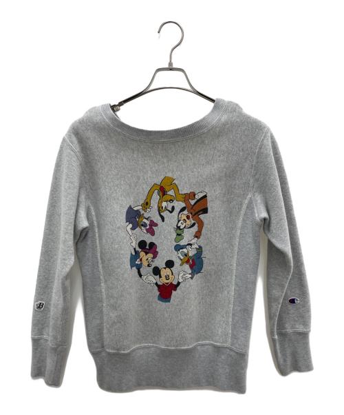 Champion REVERSE WEAVE（チャンピオン リバース ウィーブ）Champion REVERSE WEAVE (チャンピオン リバース ウィーブ) Disney (ディズニー) クルーネックスウェット ライトグレー サイズ:Sの古着・服飾アイテム