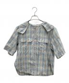 maison kitsuneメゾンキツネ）の古着「半袖シャツ」｜ブルー