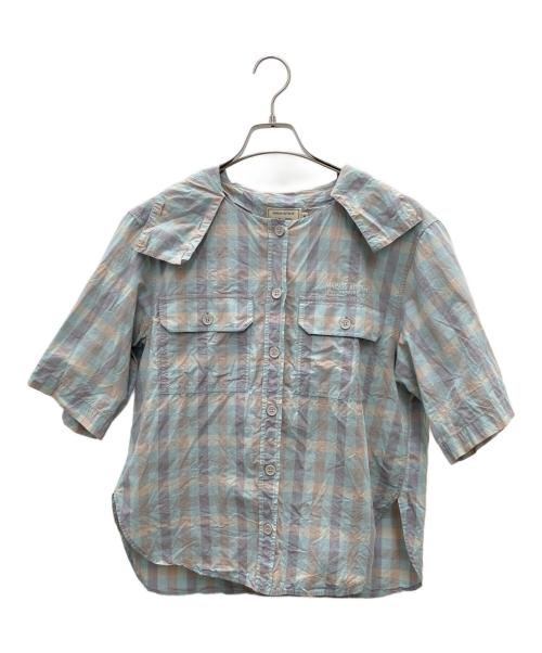 maison kitsune（メゾンキツネ）maison kitsune (メゾンキツネ) 半袖シャツ ブルー サイズ:36の古着・服飾アイテム
