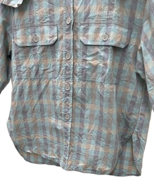 maison kitsune（メゾンキツネ）maison kitsune (メゾンキツネ) 半袖シャツ ブルー サイズ:36の古着・服飾アイテム