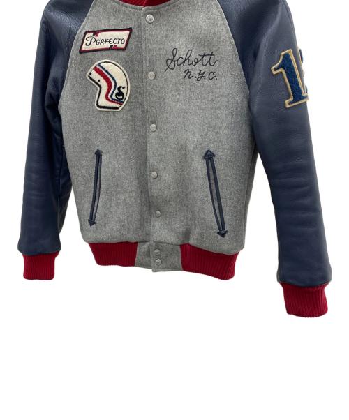 Schott（ショット）Schott (ショット) スタジャン グレー×ネイビー サイズ:Sの古着・服飾アイテム